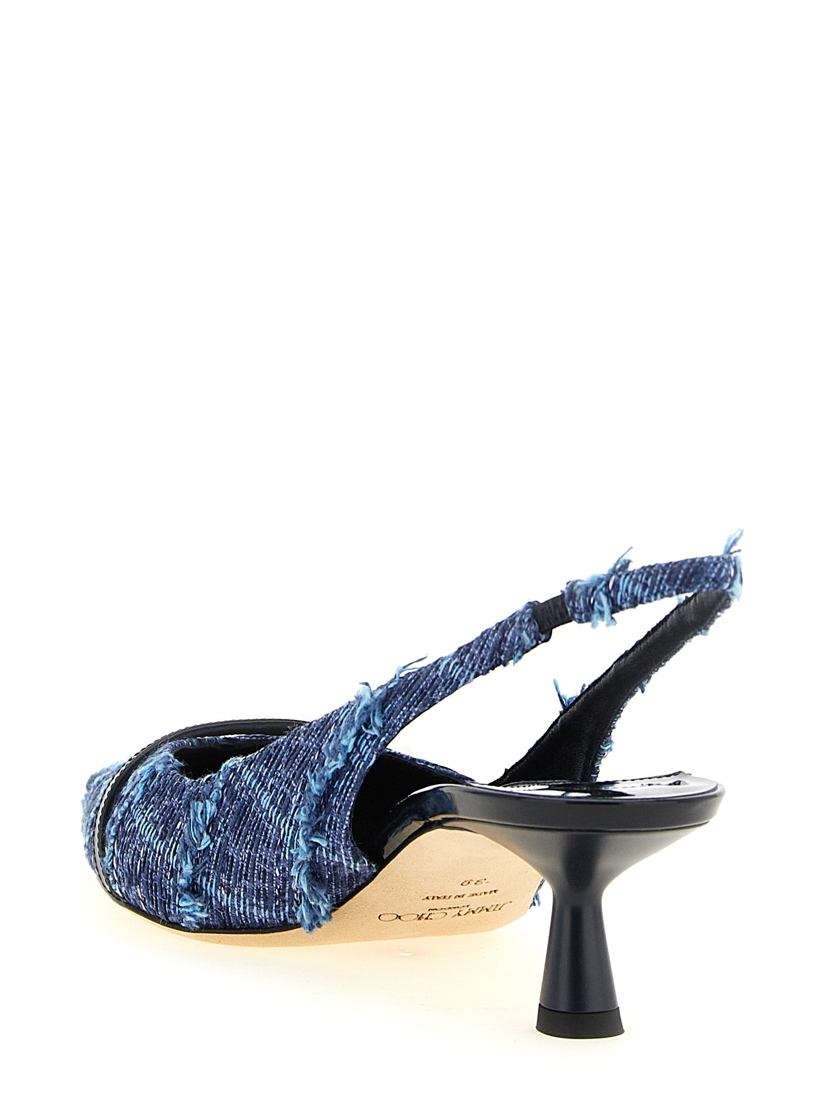 Multicolor Tencel Amita Slingback Heels