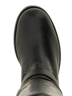 Black Textured Leather Biker Kb Boots