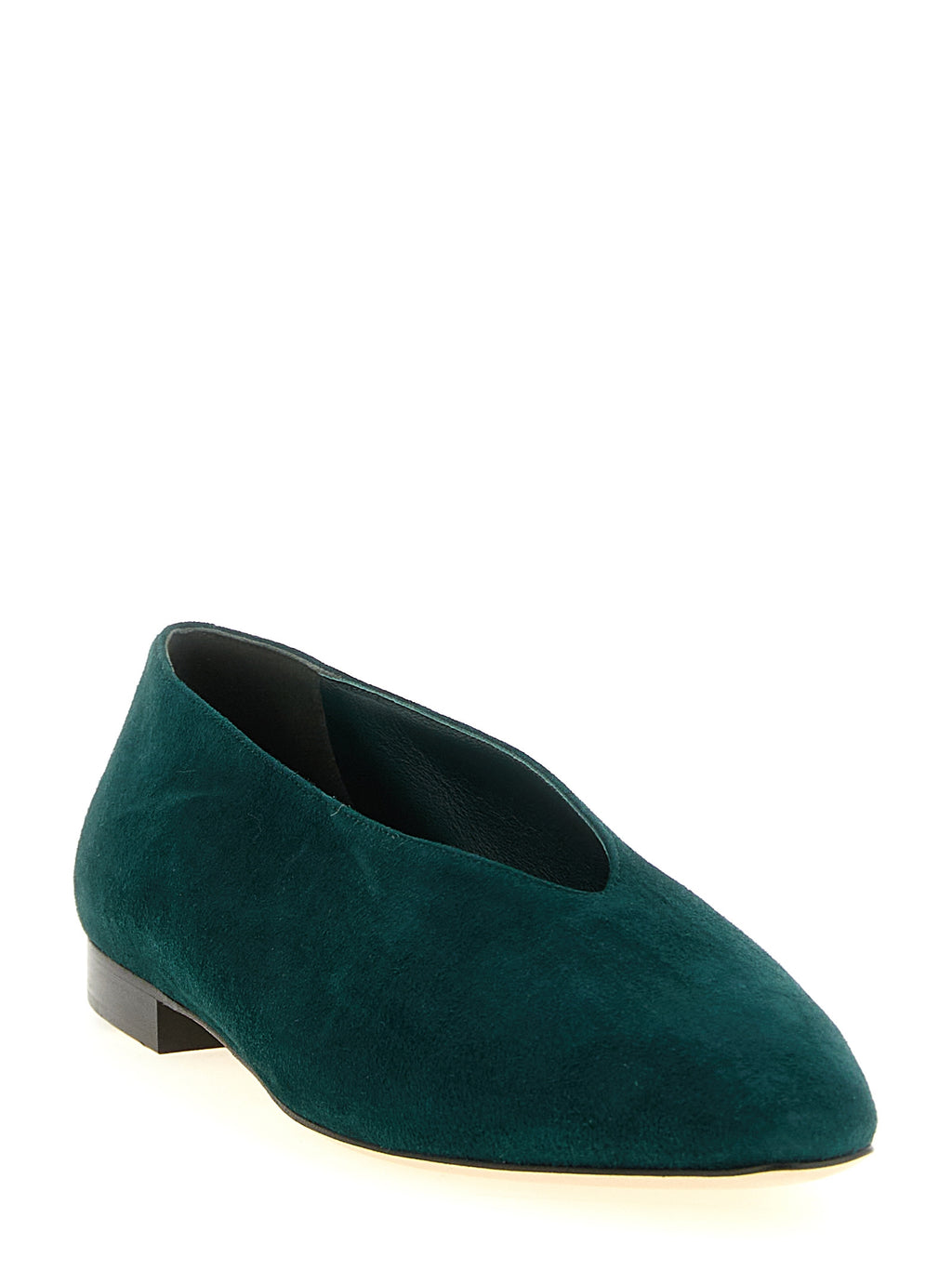 Forest Green Suede Ballet Flats