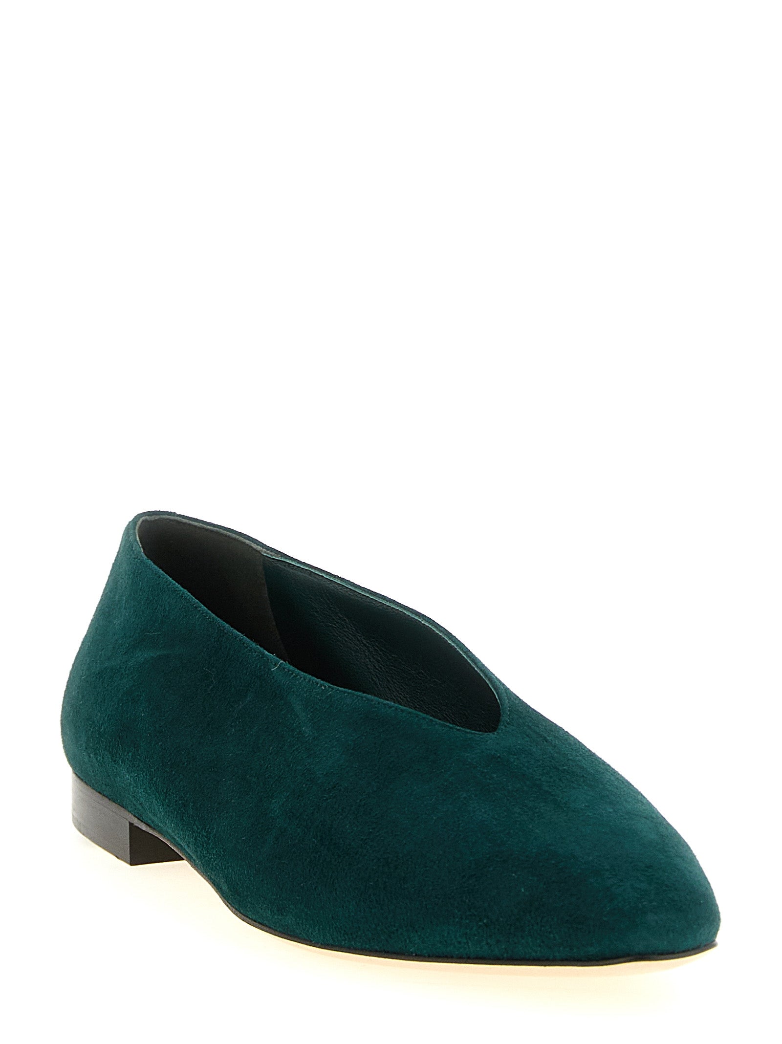 Forest Green Suede Ballet Flats