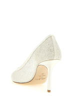 White Love Glitter Mesh Pumps
