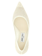 White Love Glitter Mesh Pumps