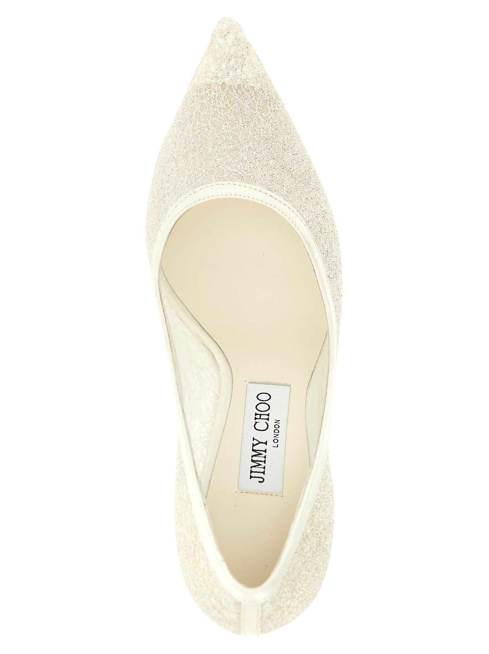 White Love Glitter Mesh Pumps