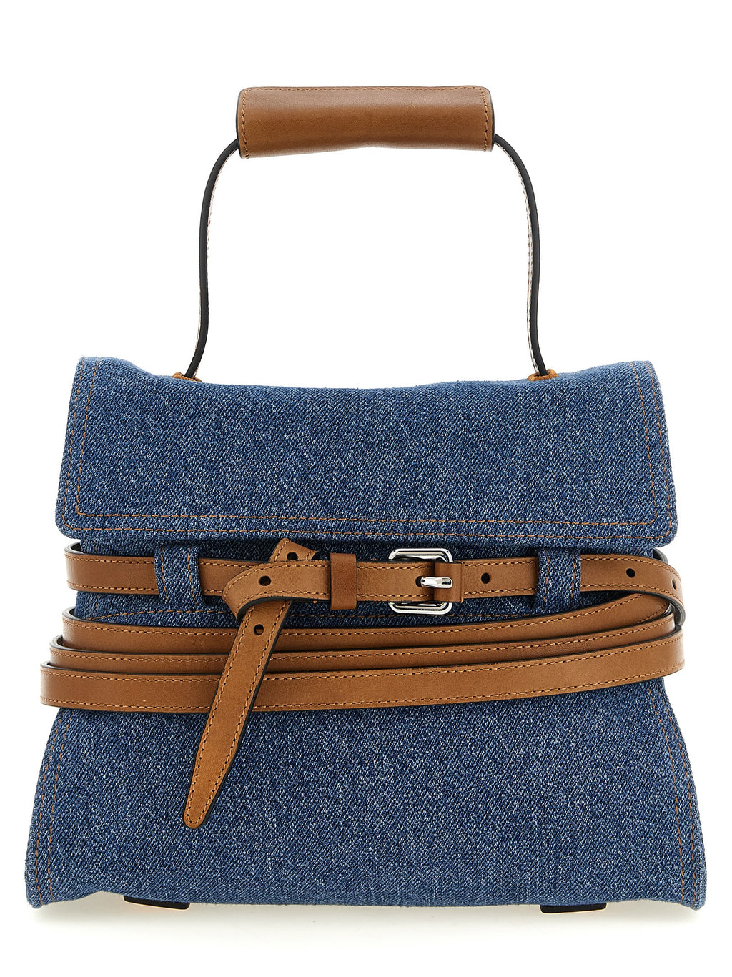 Blue Denim Tie Me Handbag