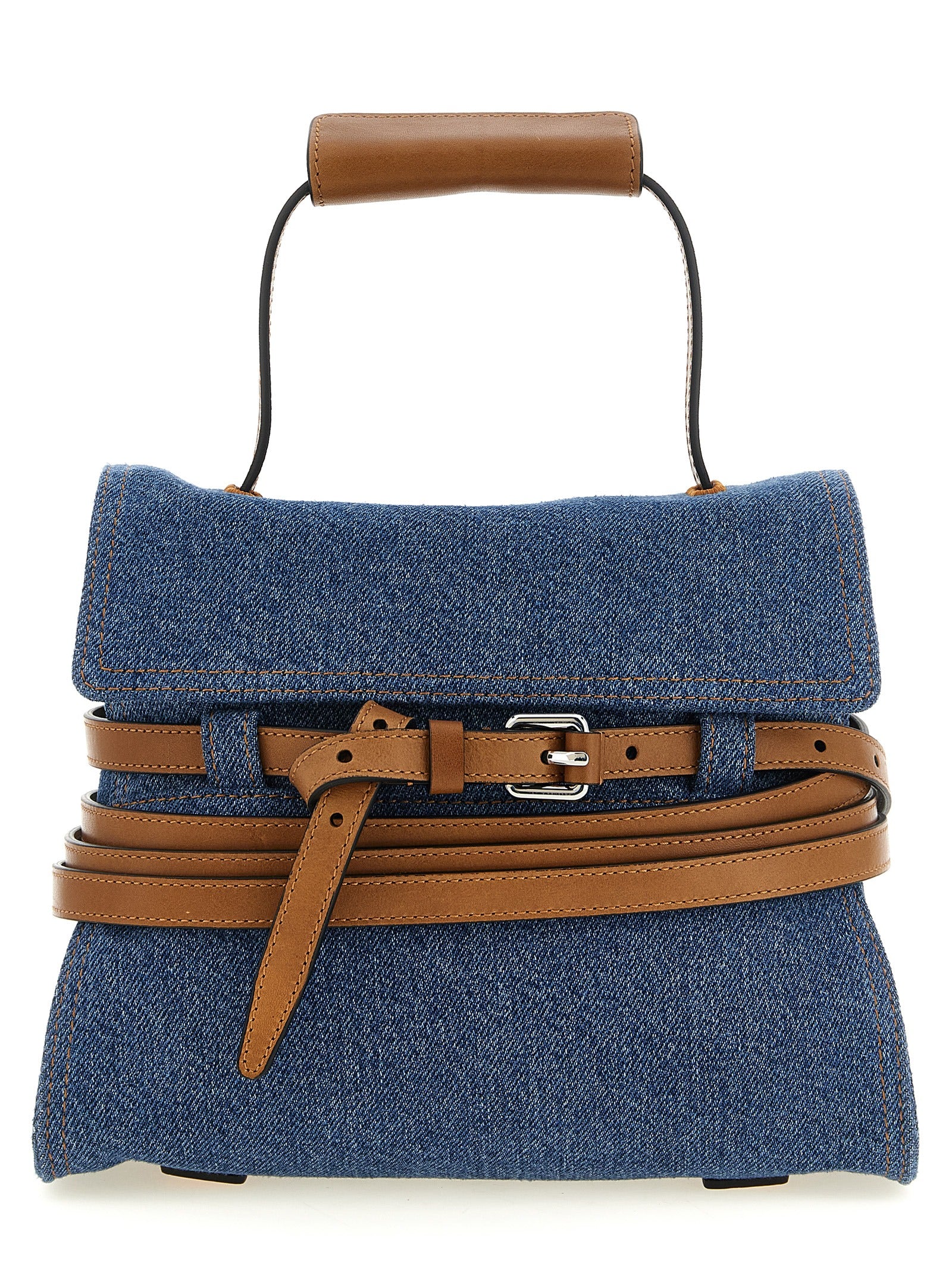 Blue Denim Tie Me Handbag