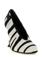 Calfskin Zebra Print Pony Hair Pumps