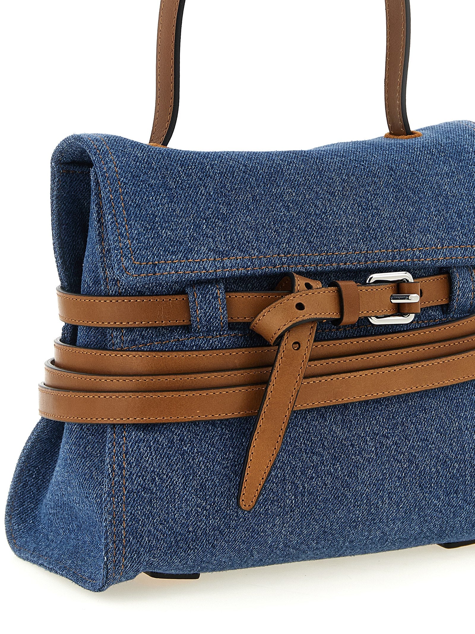 Blue Denim Tie Me Handbag