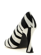 Calfskin Zebra Print Pony Hair Pumps