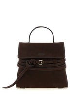 Dark Brown Calfskin Tie Me Handbag