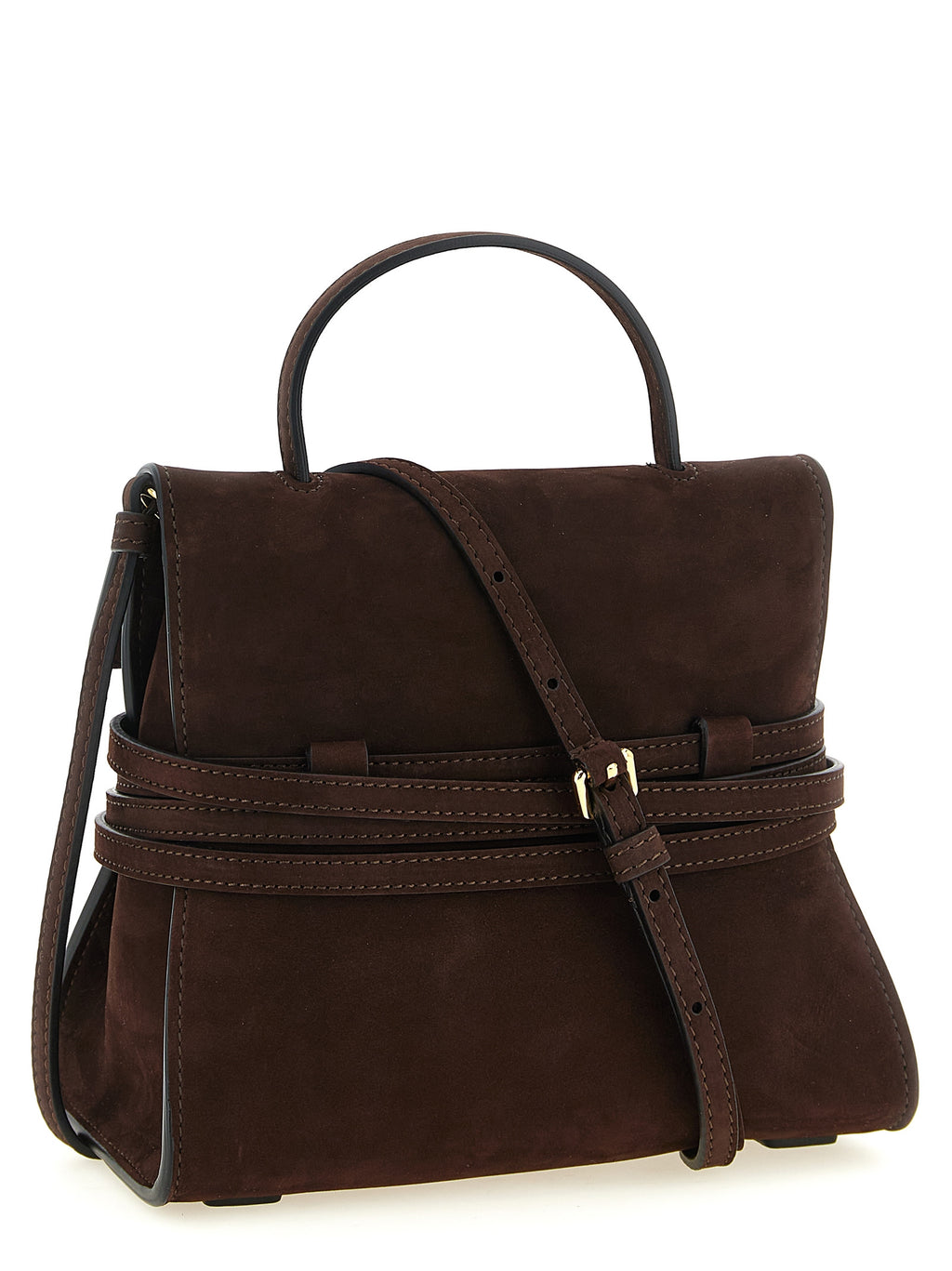 Dark Brown Calfskin Tie Me Handbag