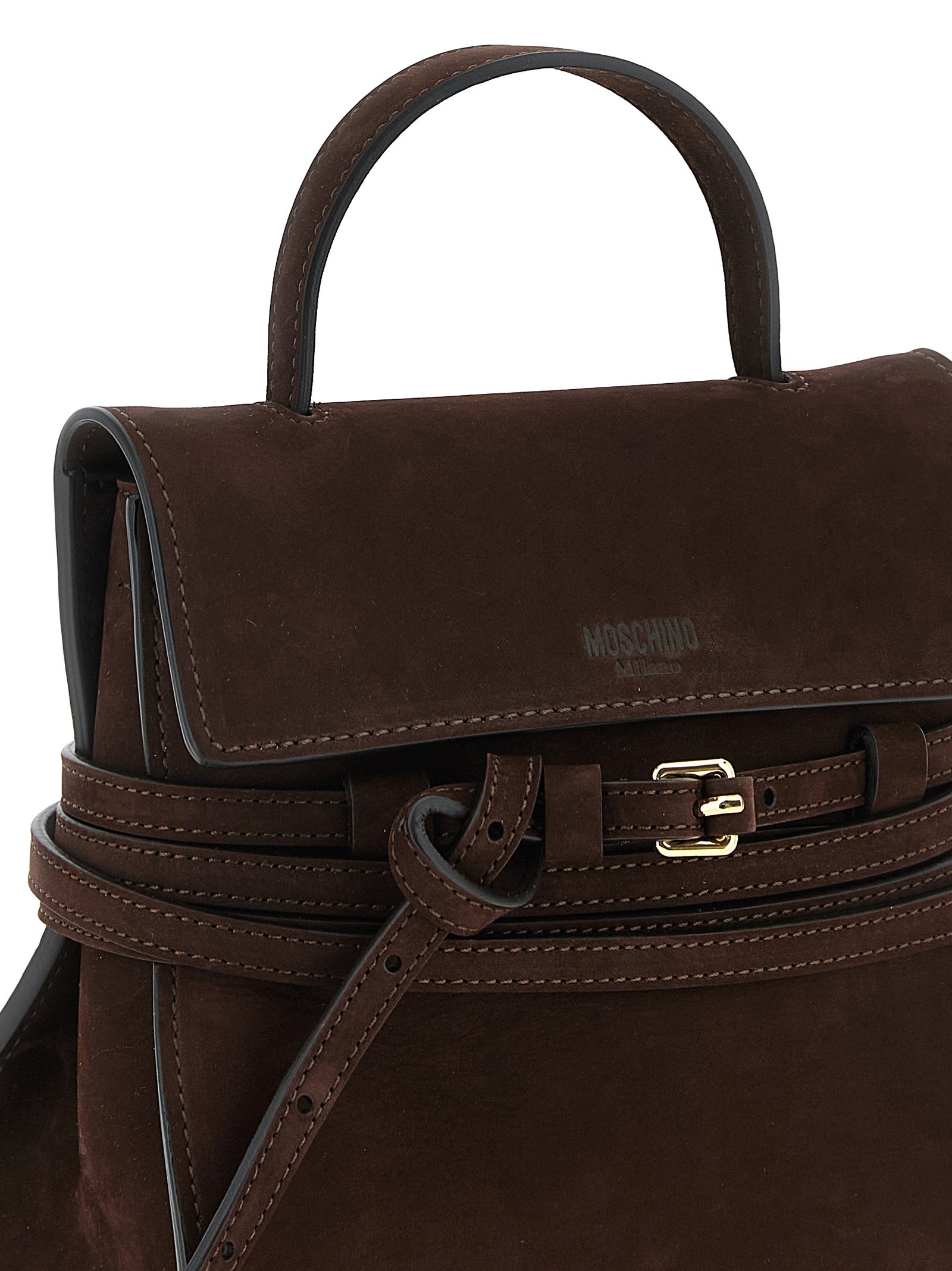Dark Brown Calfskin Tie Me Handbag
