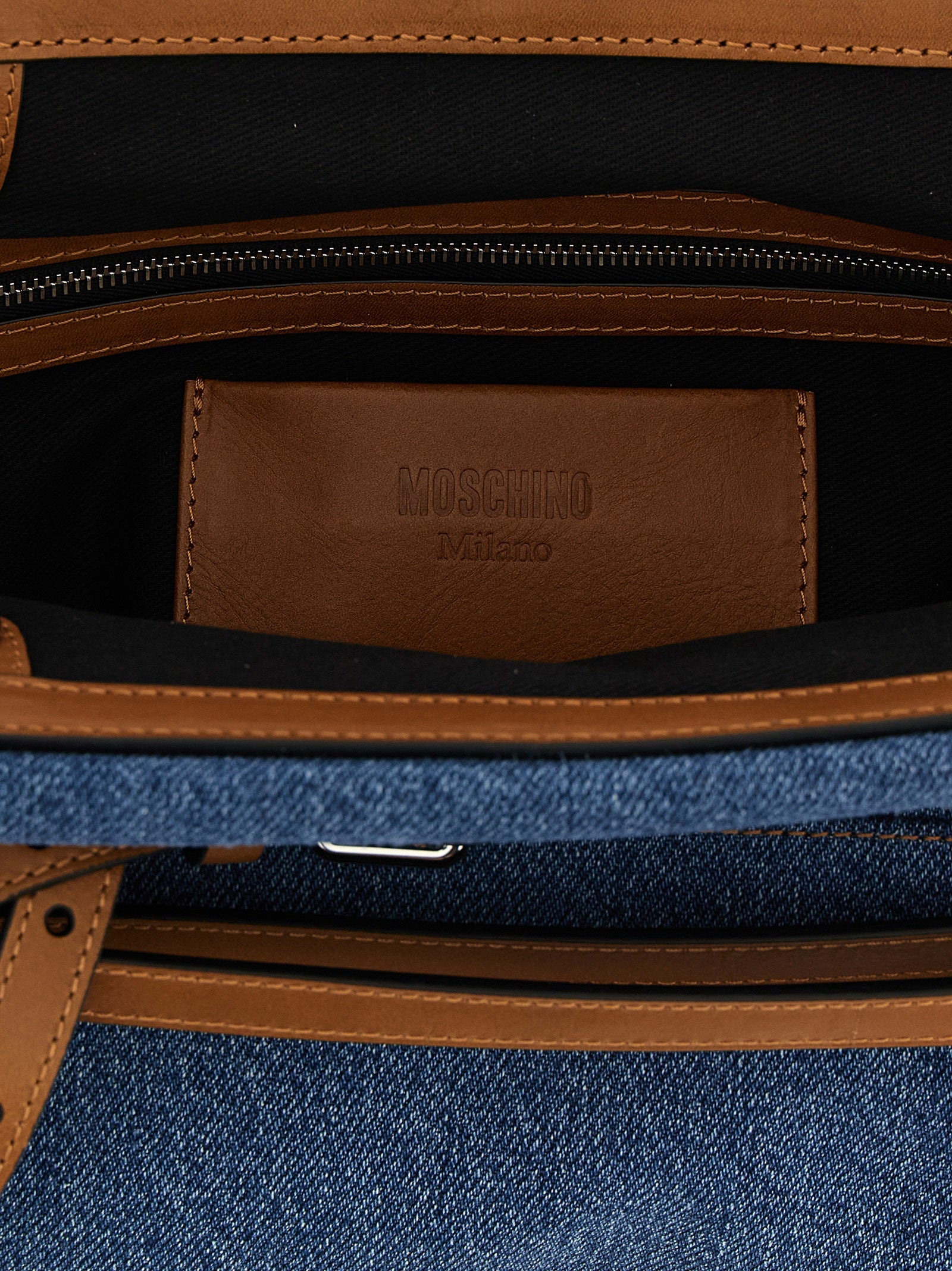 Blue Cotton & Calf Leather Tie Me Clutch