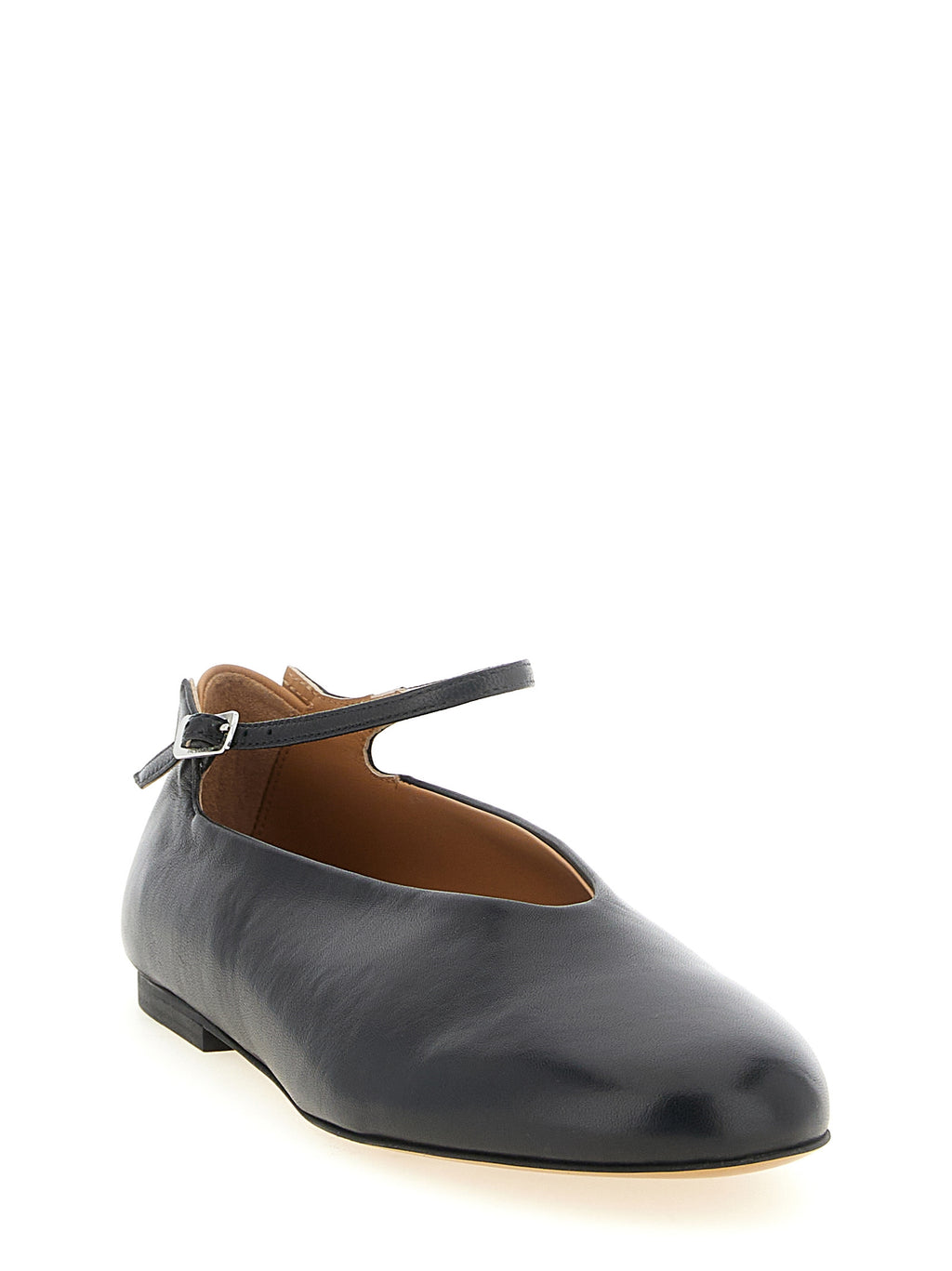 Black Calfskin Elyss Ballet Flats