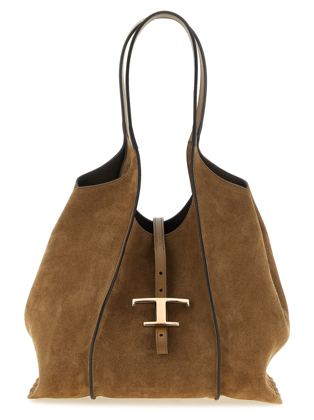 Suede and Calfskin T Timeless Midi Tote