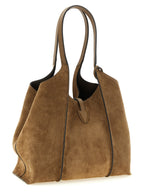 Suede and Calfskin T Timeless Midi Tote