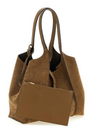 Suede and Calfskin T Timeless Midi Tote