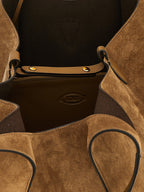 Suede and Calfskin T Timeless Midi Tote