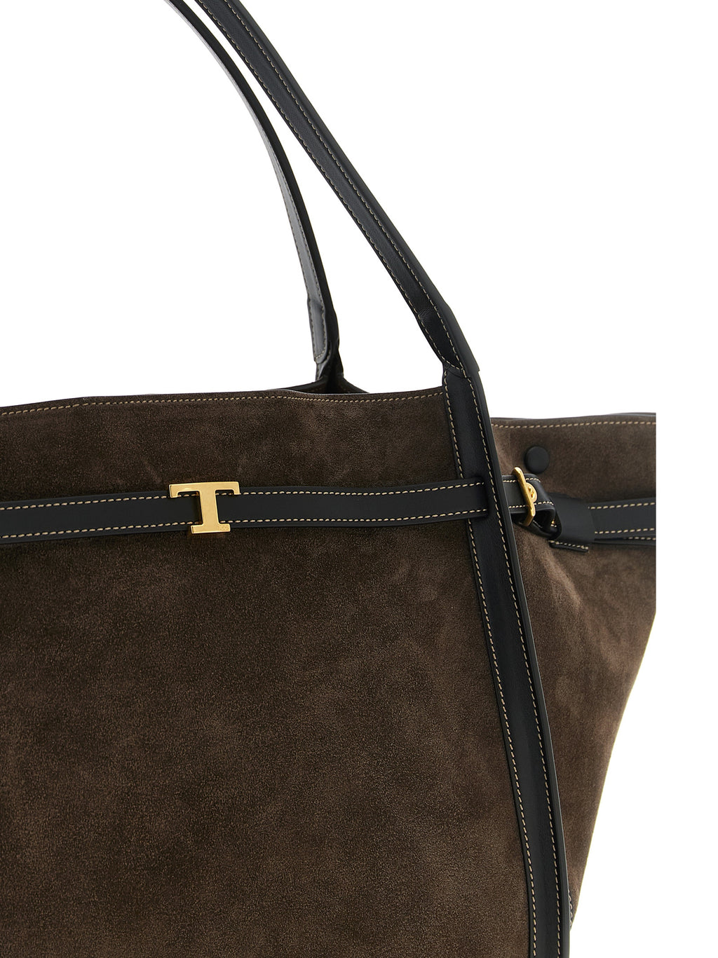 Brown Calfskin Tim Midi Tote