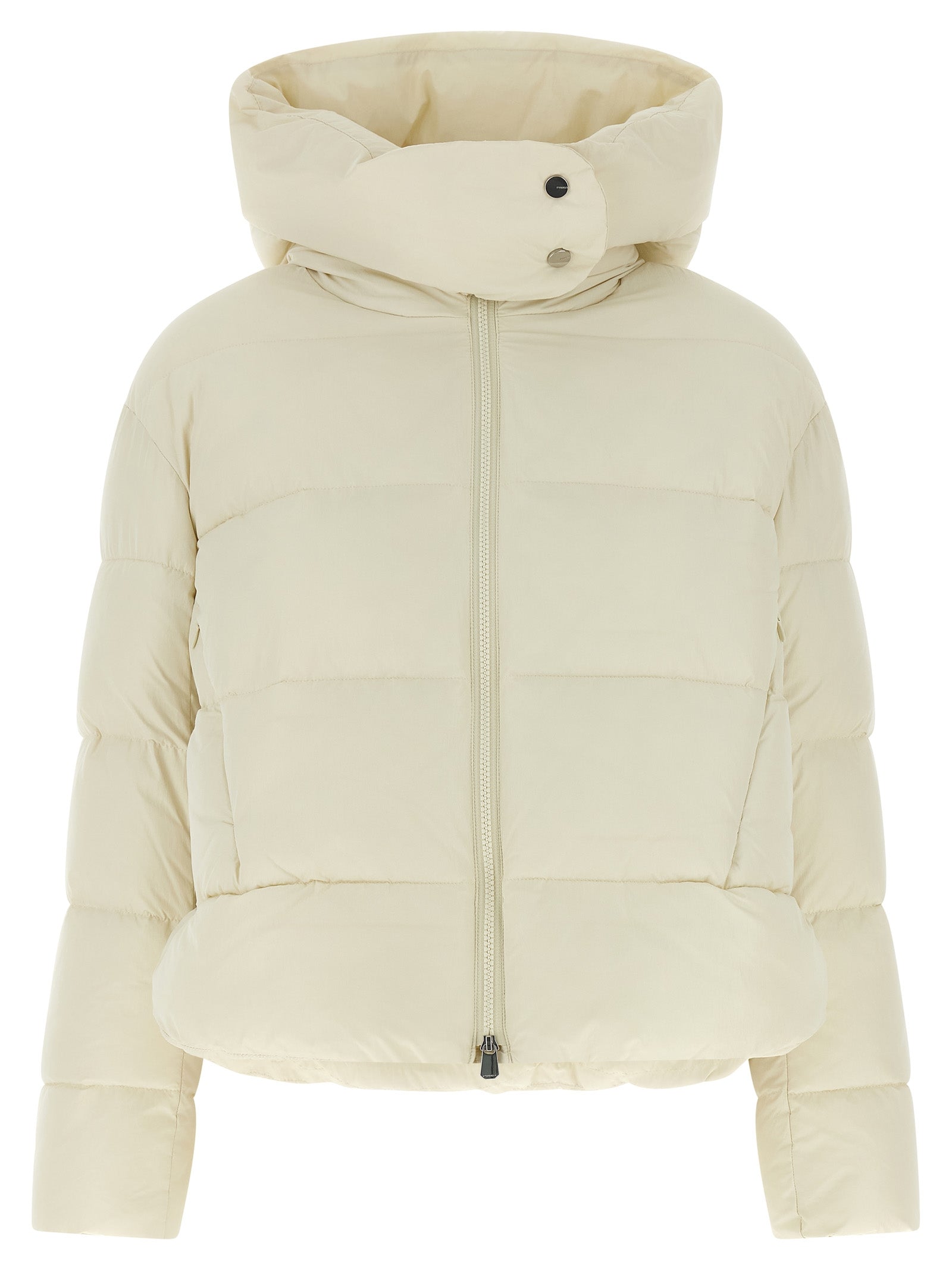 Beige Polyamide Full-Length Down Jacket