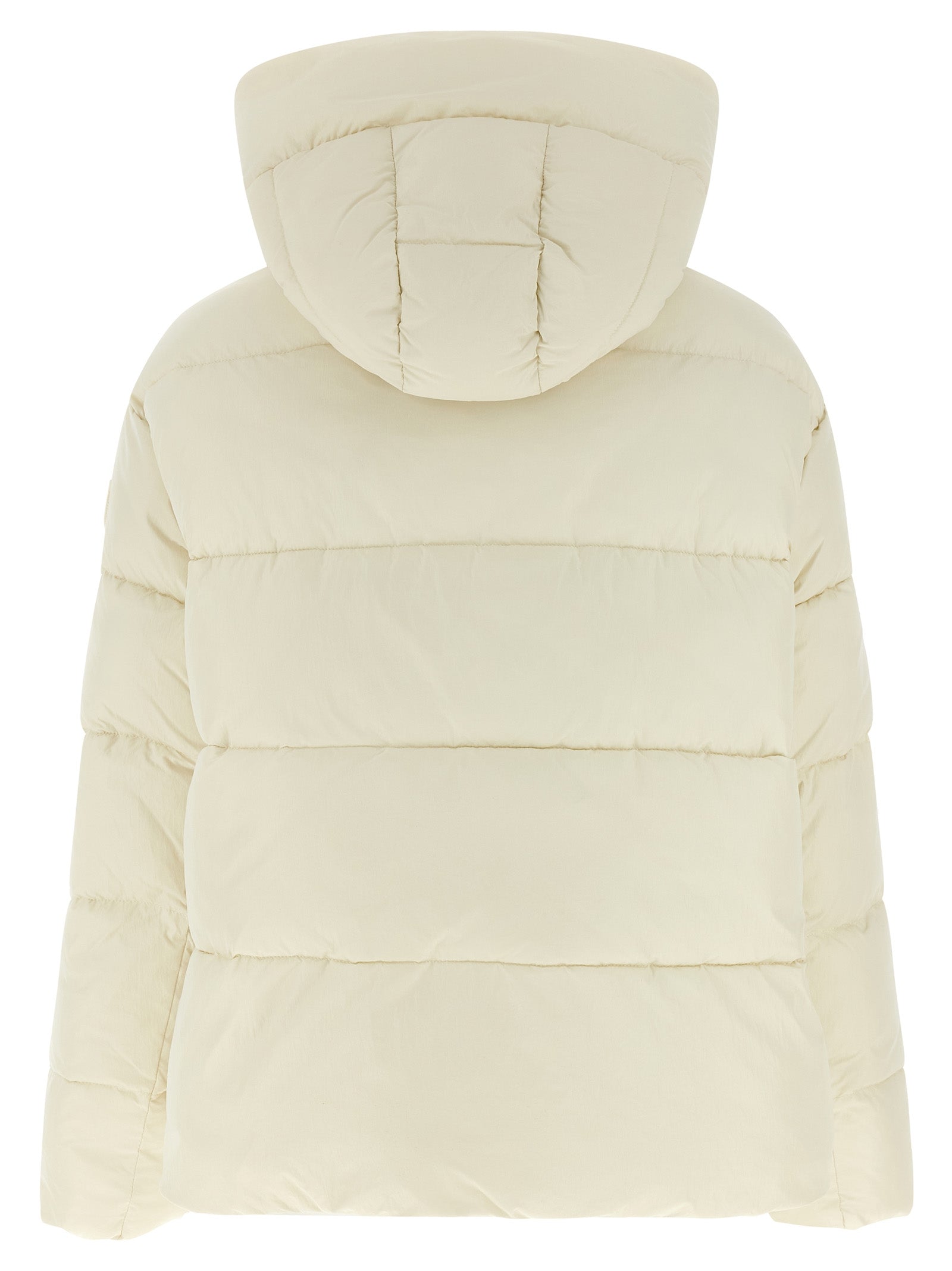 Beige Polyamide Full-Length Down Jacket
