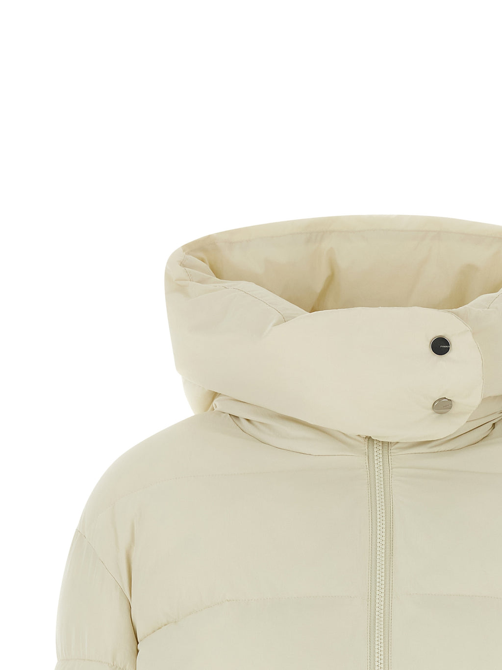 Beige Polyamide Full-Length Down Jacket