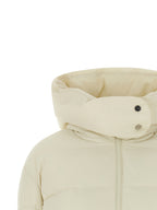 Beige Polyamide Full-Length Down Jacket