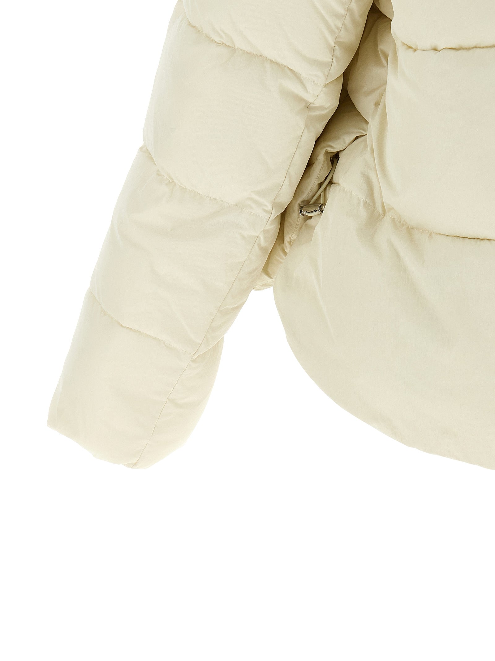 Beige Polyamide Full-Length Down Jacket