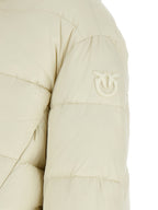 Beige Polyamide Full-Length Down Jacket