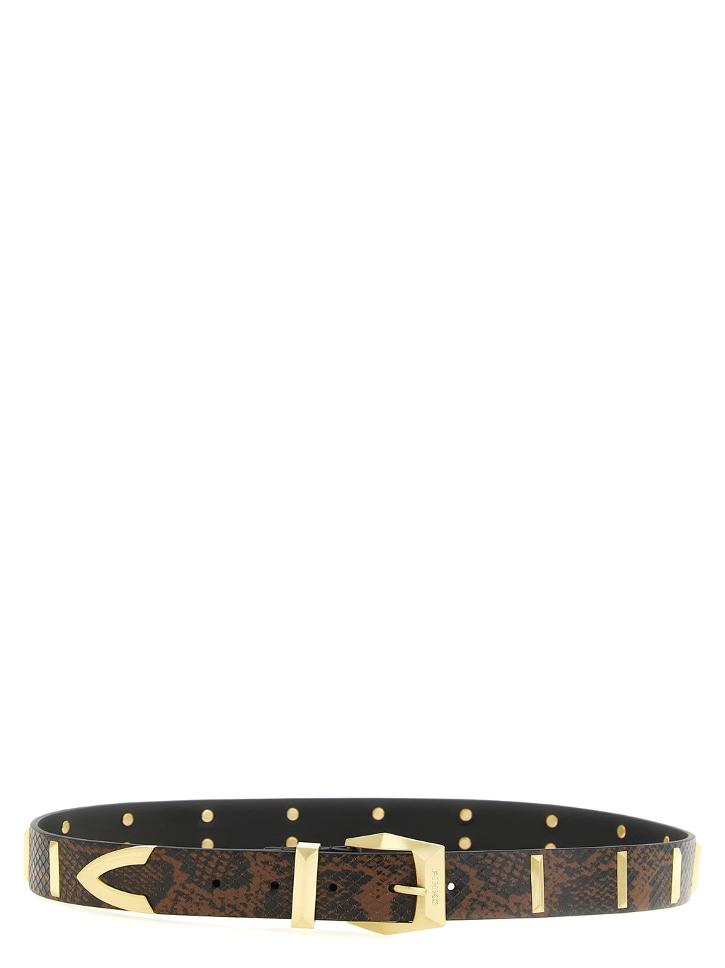 Gray Calfskin Snake Print Belt