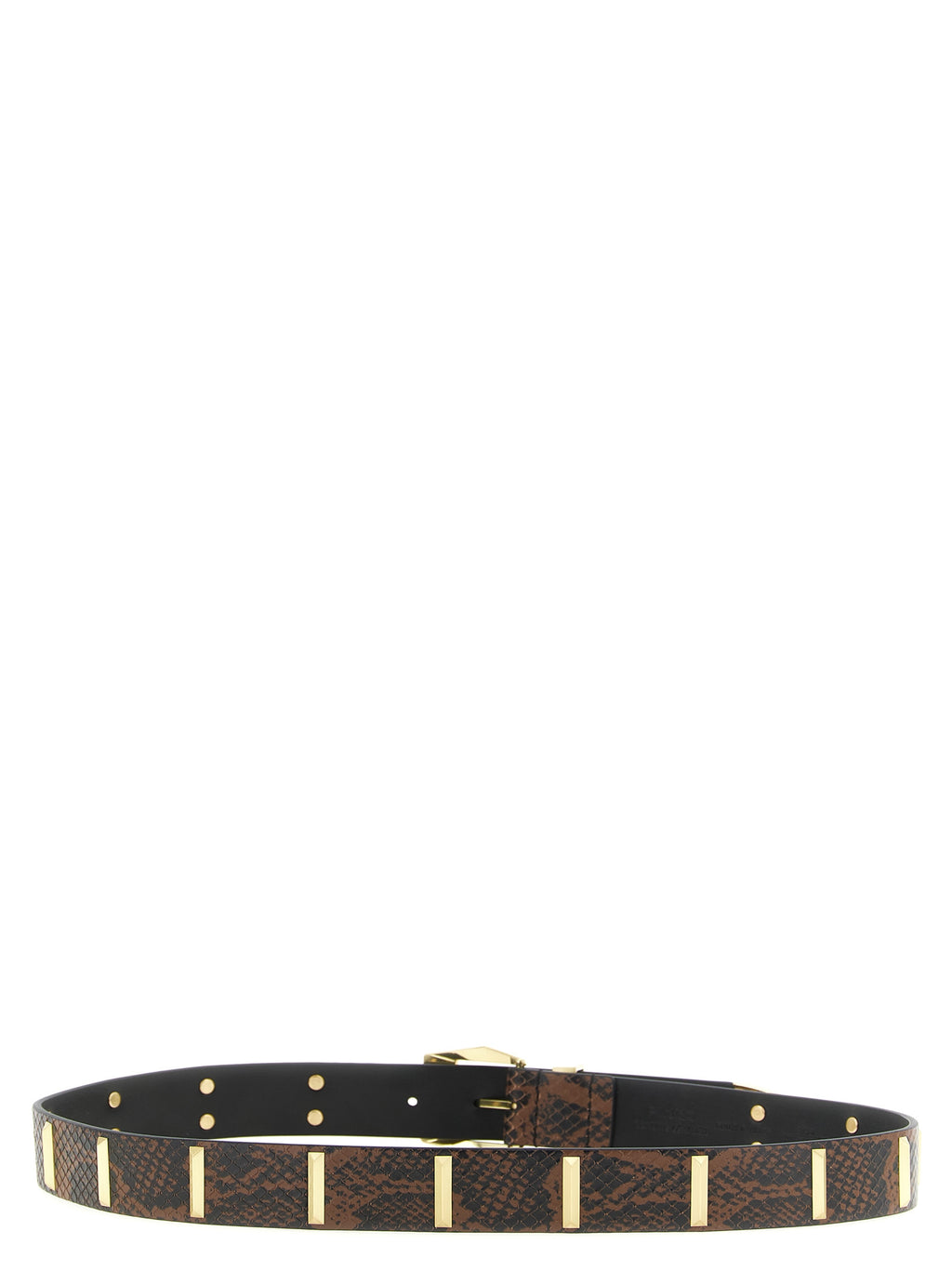 Gray Calfskin Snake Print Belt