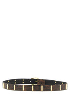 Gray Calfskin Snake Print Belt