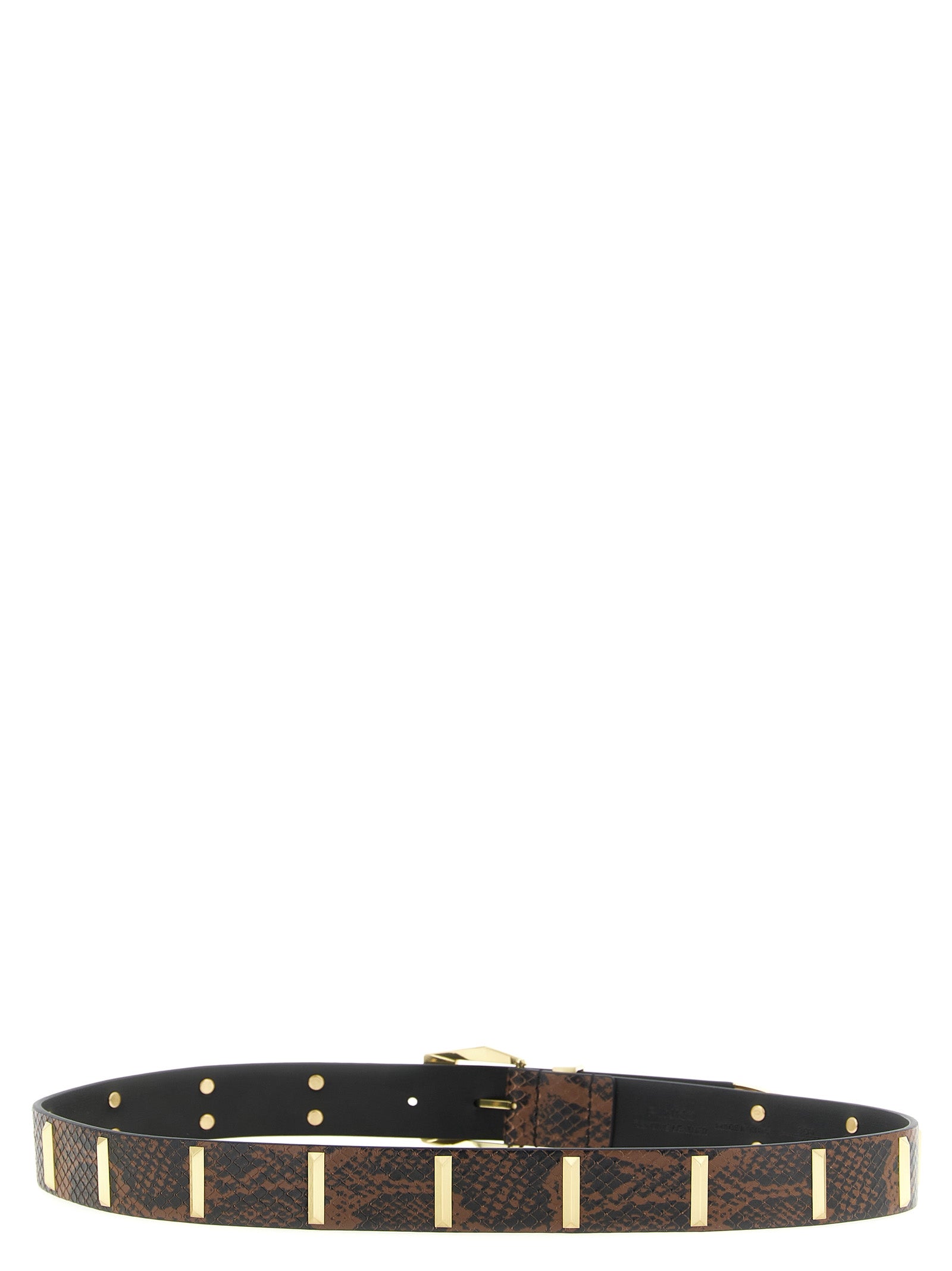 Gray Calfskin Snake Print Belt