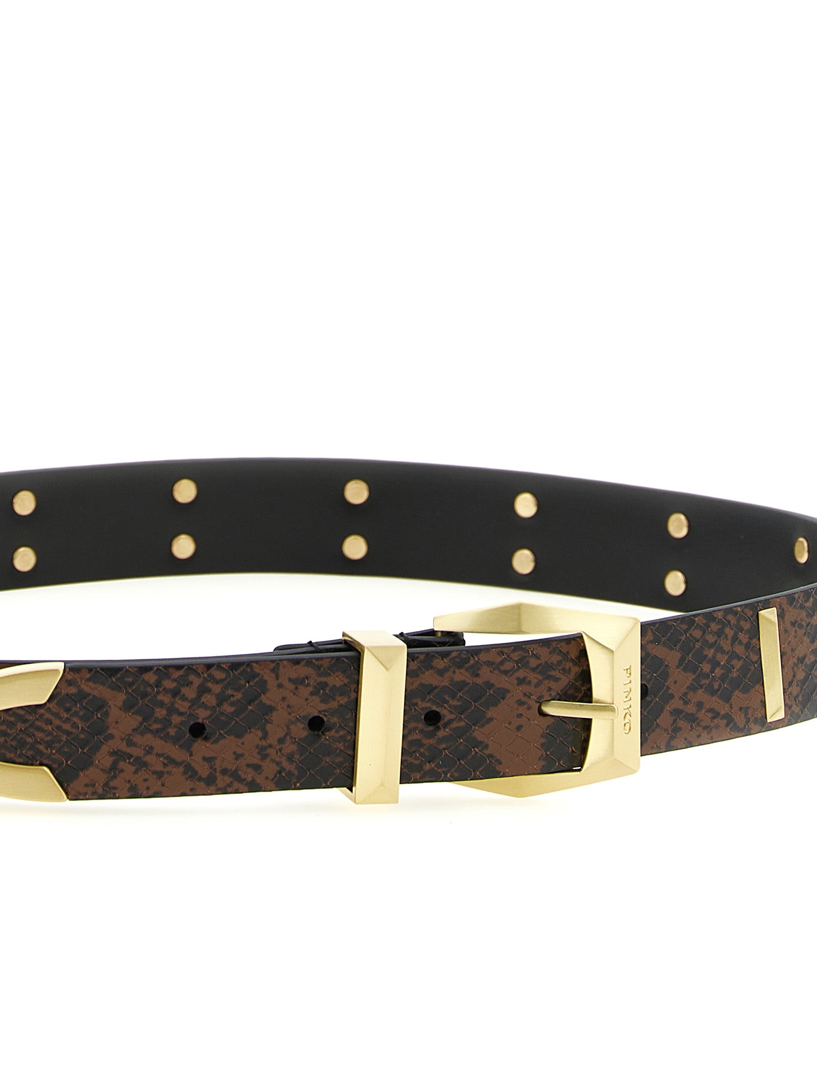 Gray Calfskin Snake Print Belt