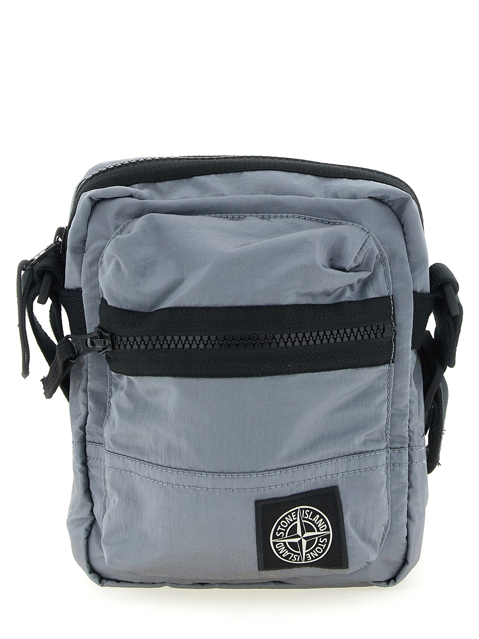 Gray Polyamide Crossbody Bag