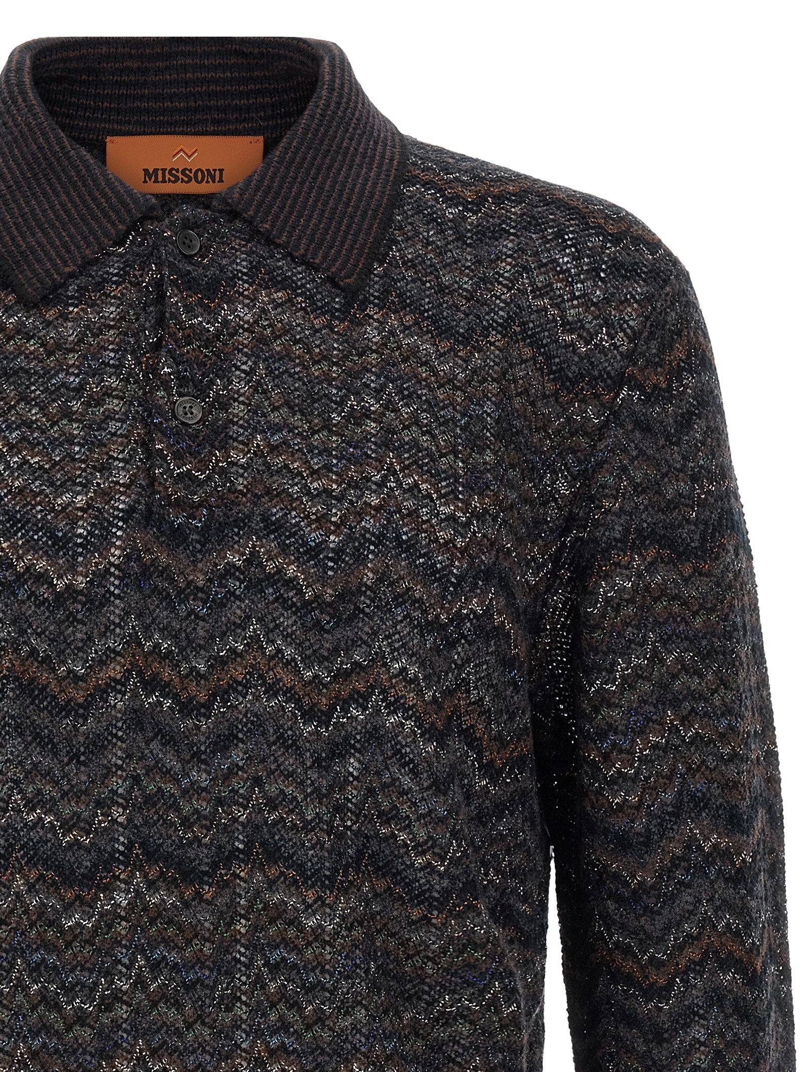 Multicolor Cashmere Zigzag Cardigan