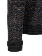 Multicolor Cashmere Zigzag Cardigan
