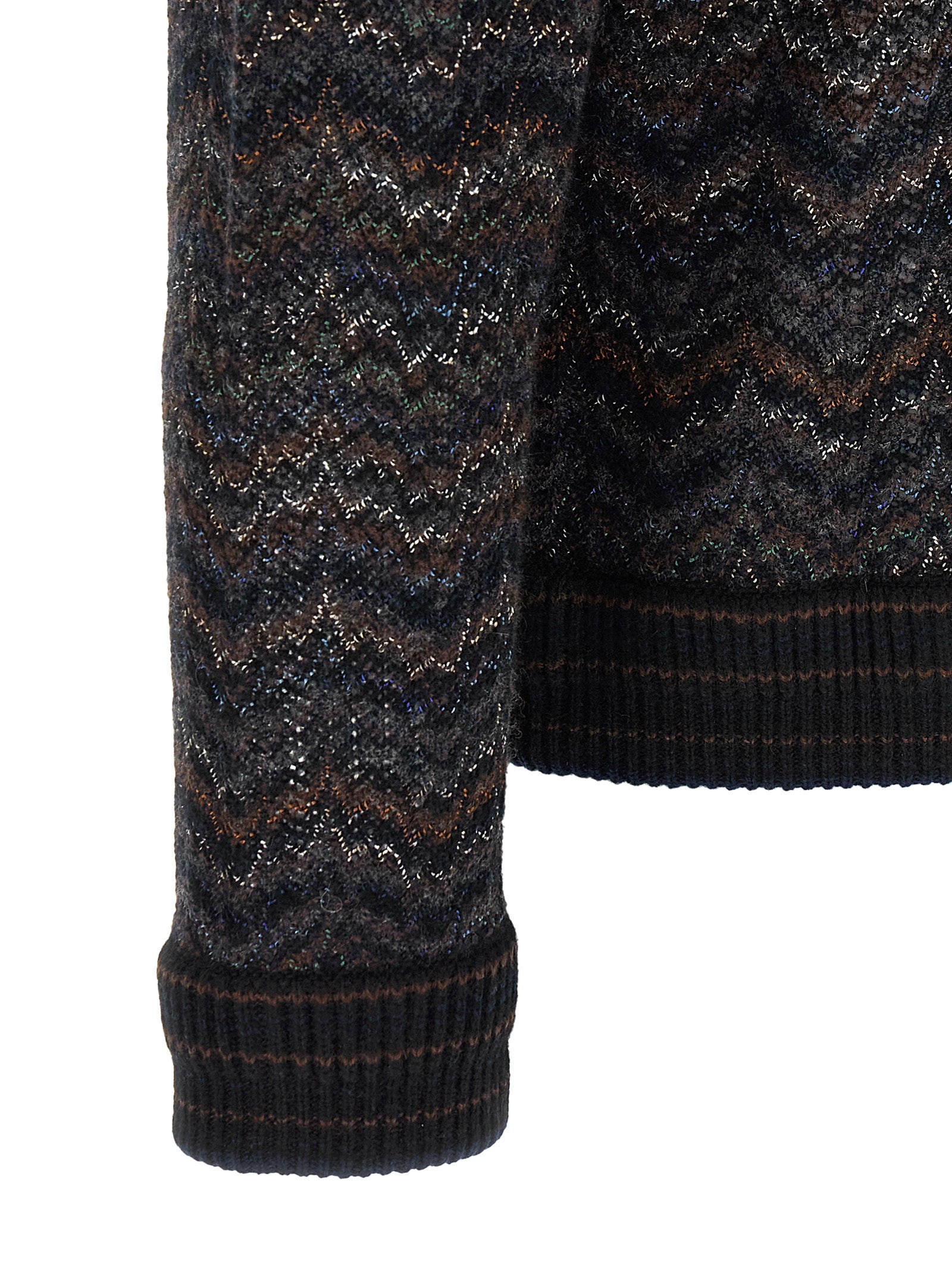 Multicolor Cashmere Zigzag Cardigan