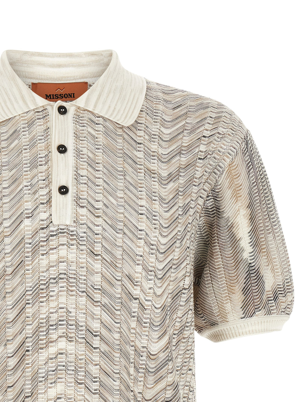 Multicolor Cotton-Viscose Short-Sleeve Polo