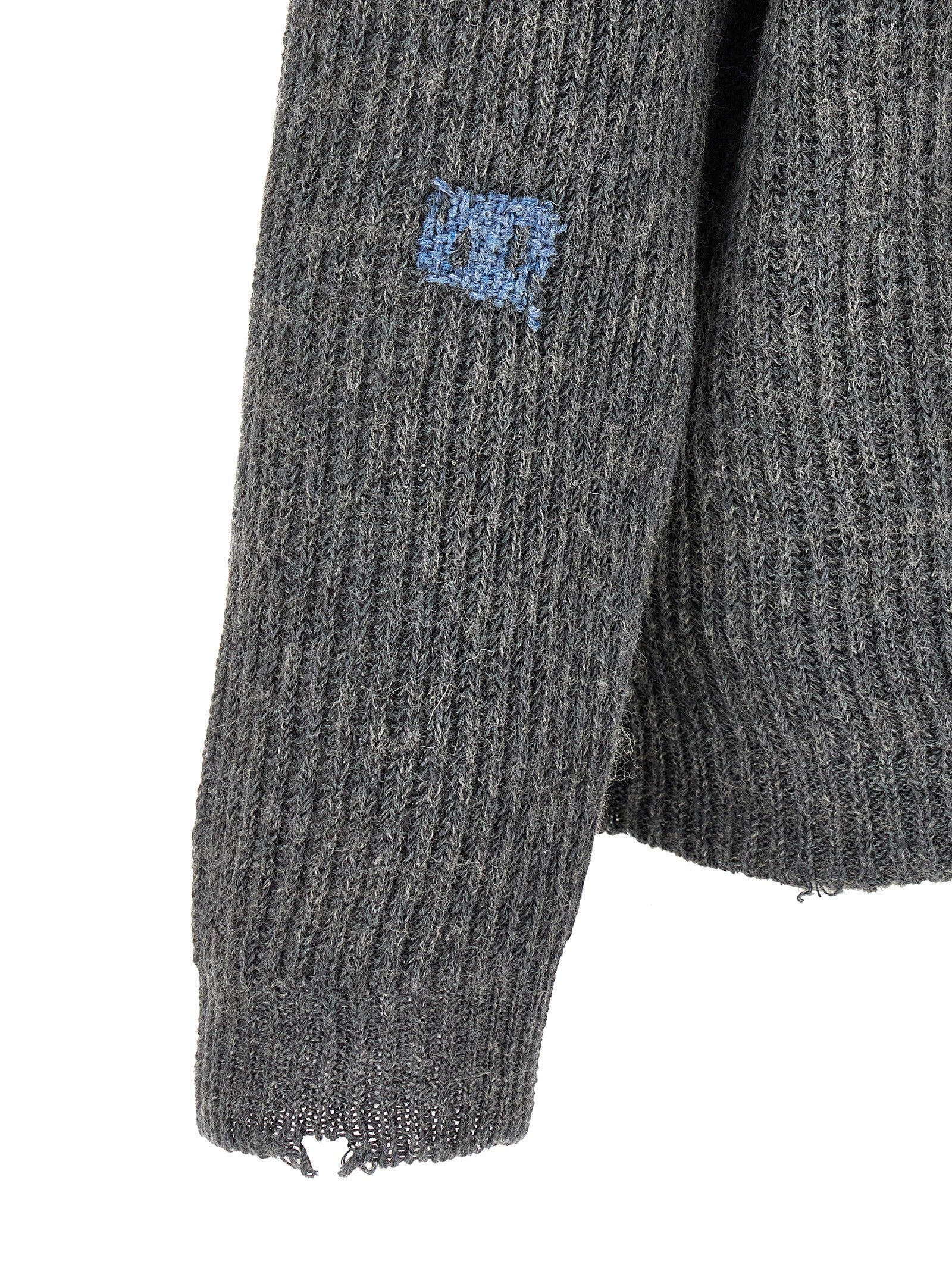 Gray Linen And Wool Four Stitches Cardigan
