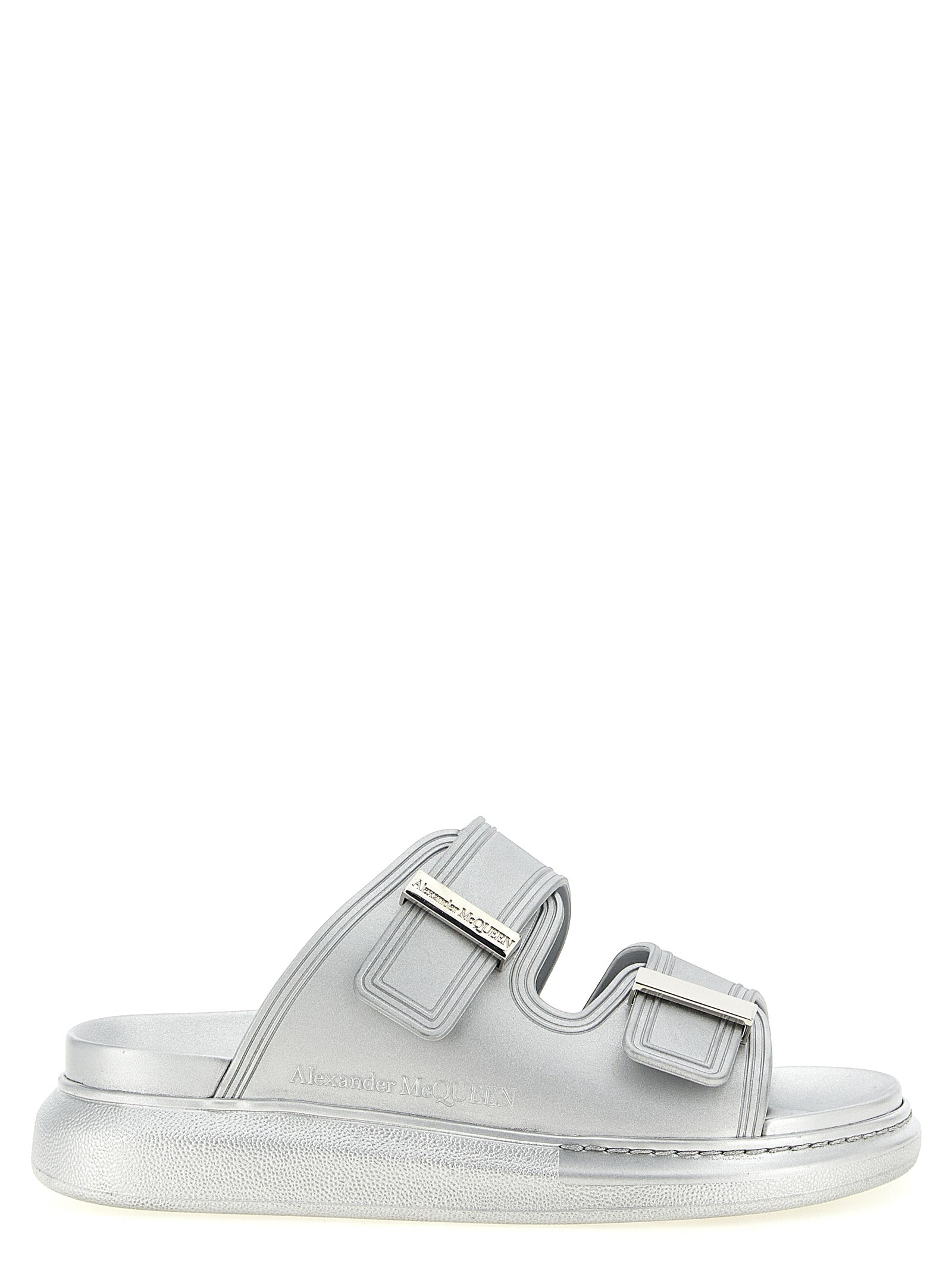 Metallic Silver Hybrid Slides