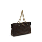 Medium Panthea Shoulder Bag in Brown Calf Leather