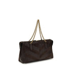 Medium Panthea Shoulder Bag in Brown Calf Leather