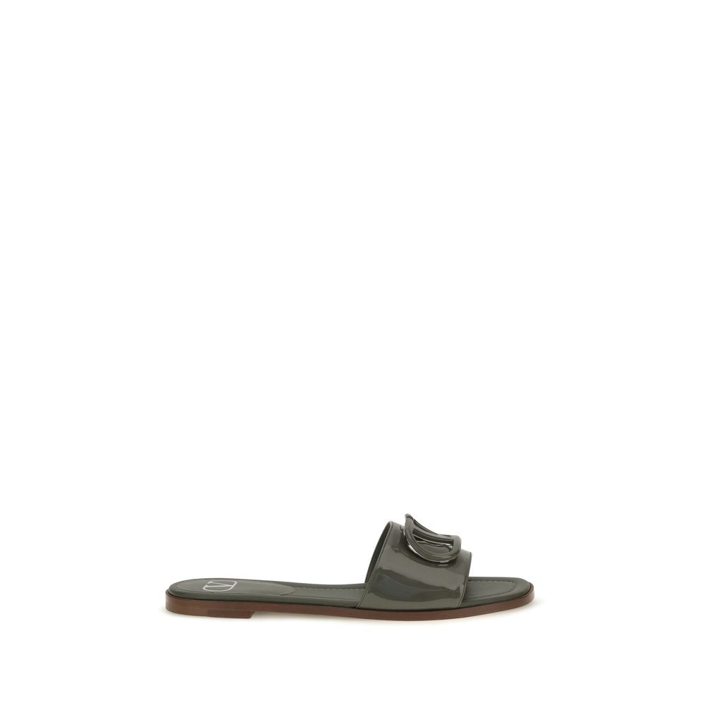 Calfskin Patent Slide Sandals