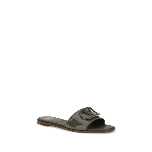 Calfskin Patent Slide Sandals