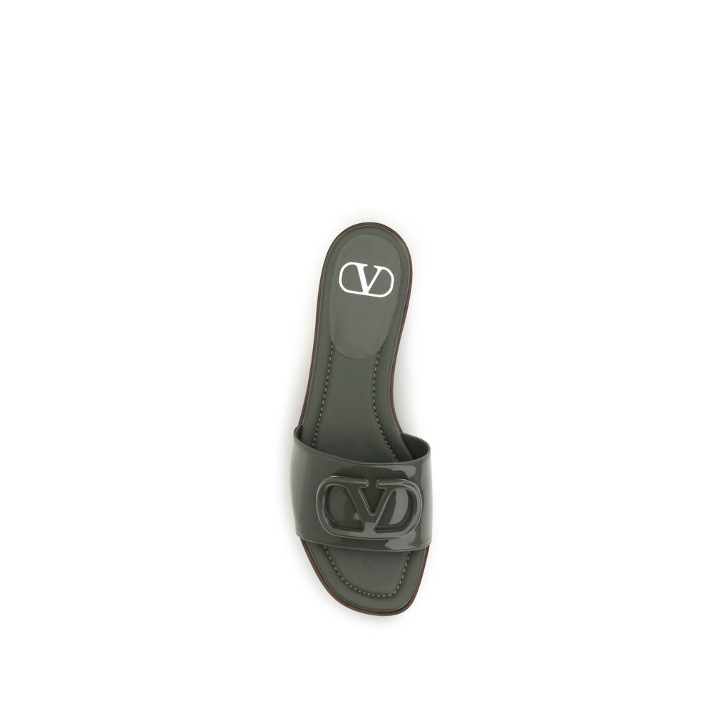 Calfskin Patent Slide Sandals