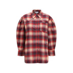 Oversized Red Check Cotton Flannel Shirt