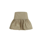 Mini Cotton-Linen Ruffled Skirt