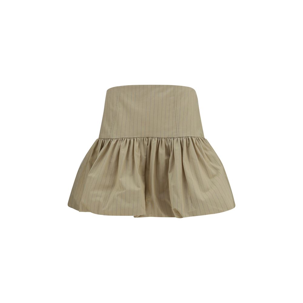 Mini Cotton-Linen Ruffled Skirt