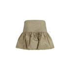 Mini Cotton-Linen Ruffled Skirt