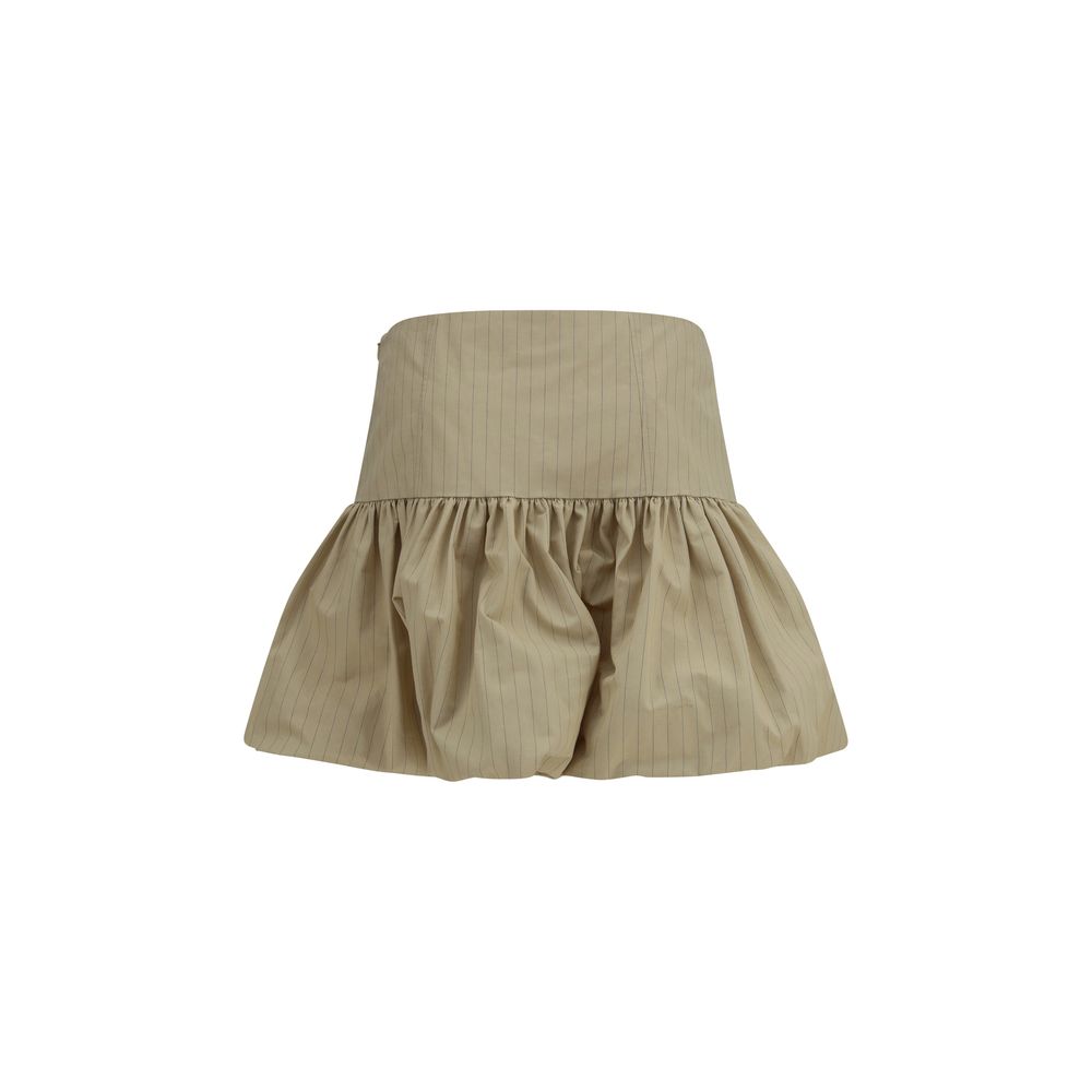 Mini Cotton-Linen Ruffled Skirt